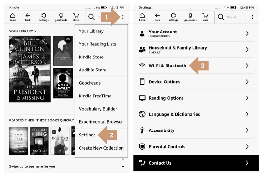 How to connect Kindle to Wi-Fi network